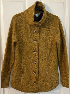 Northern Reflections Boucle Jacket Mustard Button Front Size S